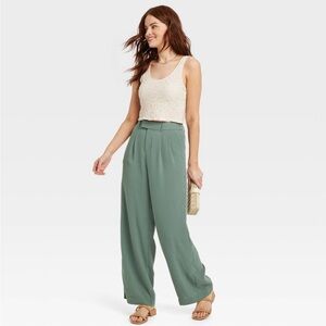a new day green high waisted wide leg trousers 10